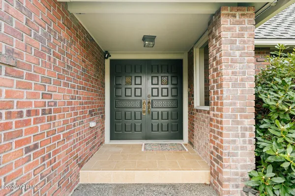 a front view of a building with a shower