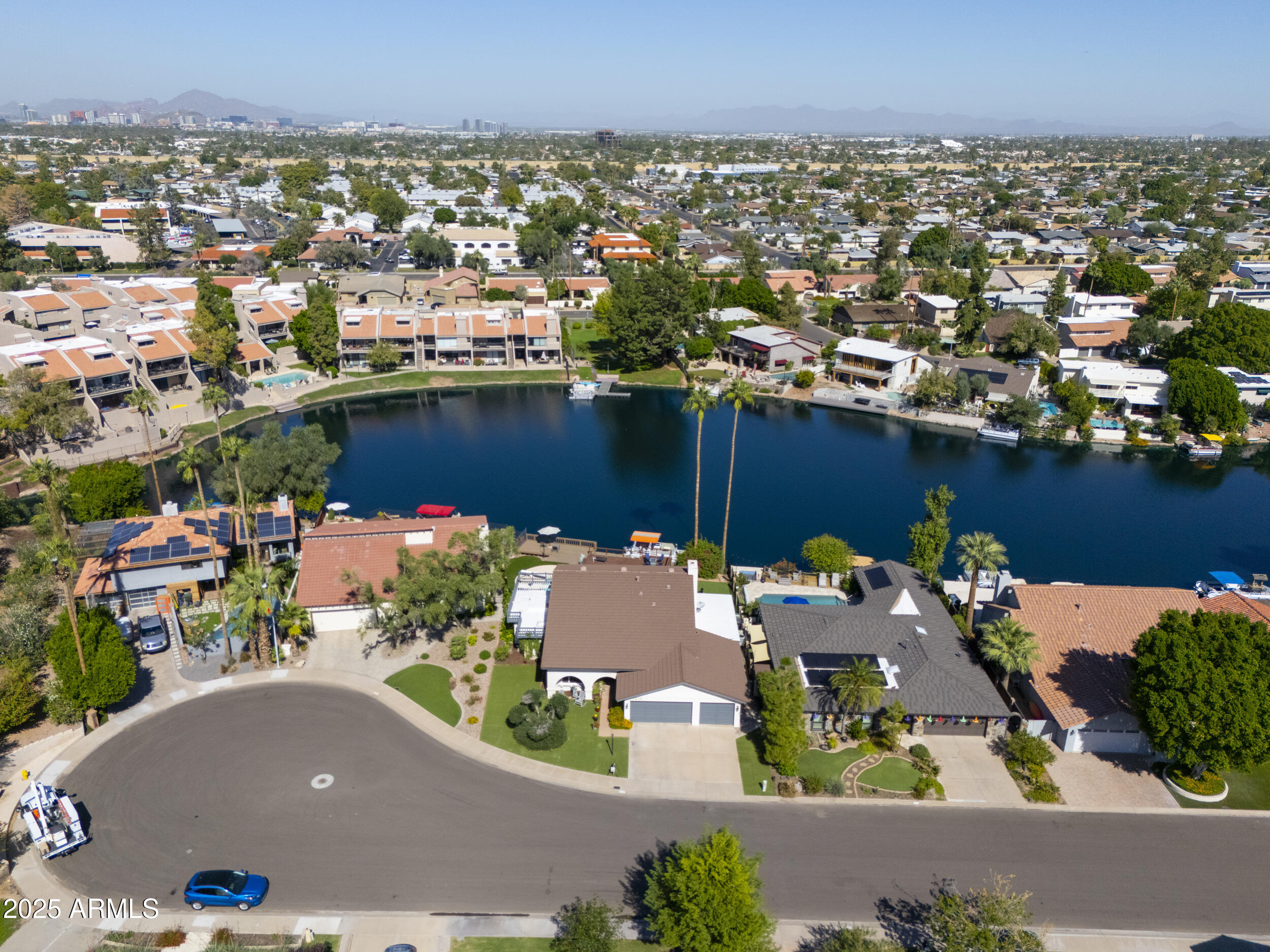 1210 East Harbor View Drive Tempe, AZ 85283 - Photo 62 of 68 an aerial view of a house with a lake view