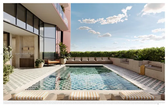 a view of a patio with dining table and chairs