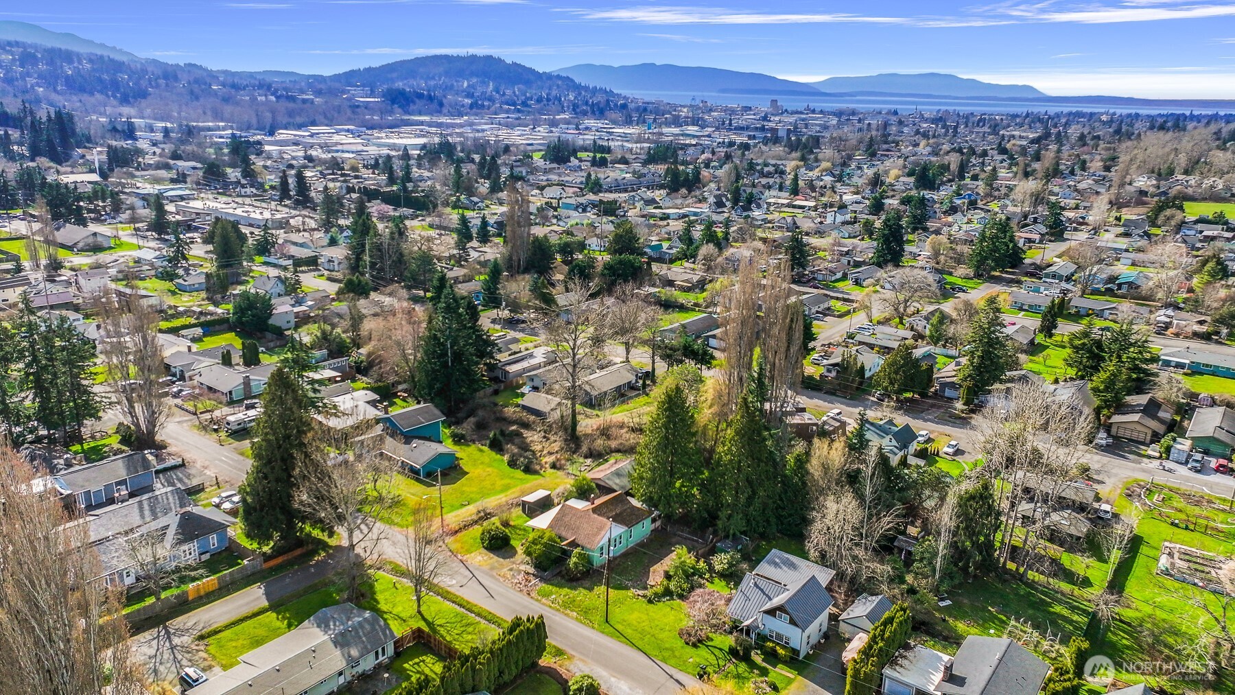 2701 Michigan Street Bellingham, WA 98226 - Photo 2 of 39 an aerial view of residential house with outdoor space and mountain view