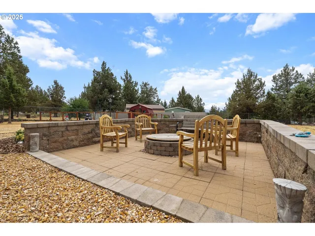 a view of a terrace with chairs