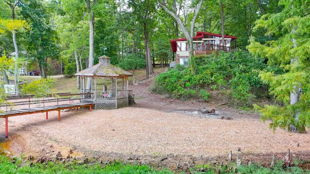 a backyard of a house with lots of green space