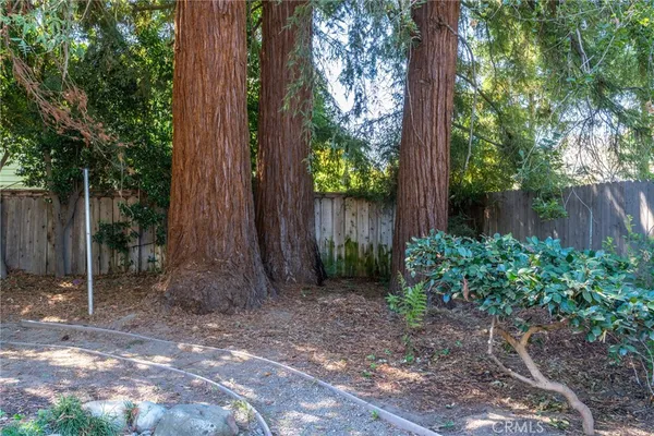 a backyard of a house with lots of green space