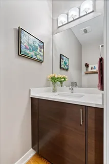 a sink with a mirror