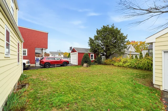 a house view with a garden space