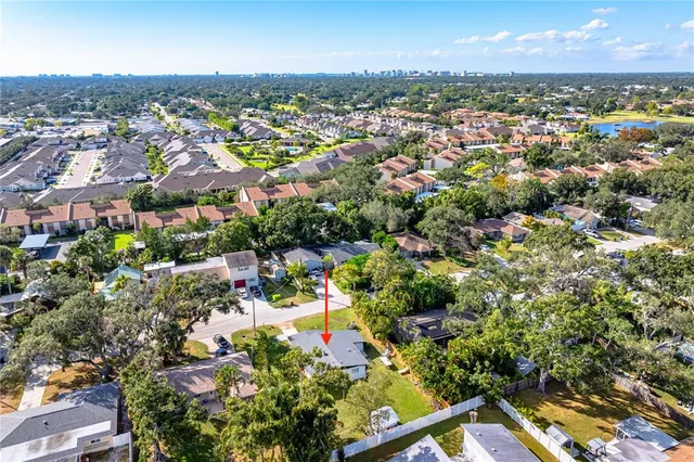 an aerial view of multiple house