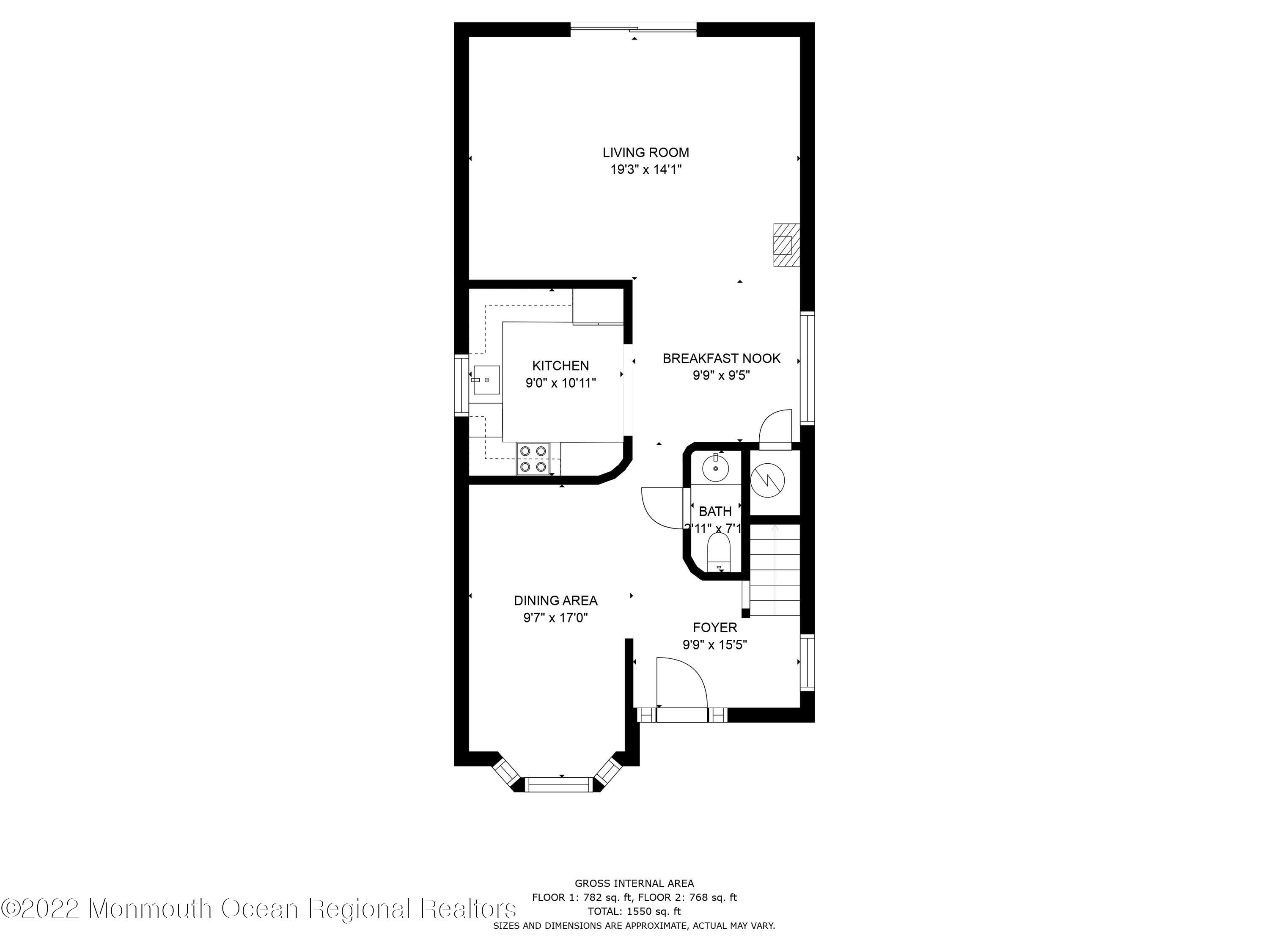 100 Maple Place Keyport, NJ 07735 - Photo 33 of 35 1st_floor_dimensions_100_maple_pl___keyp