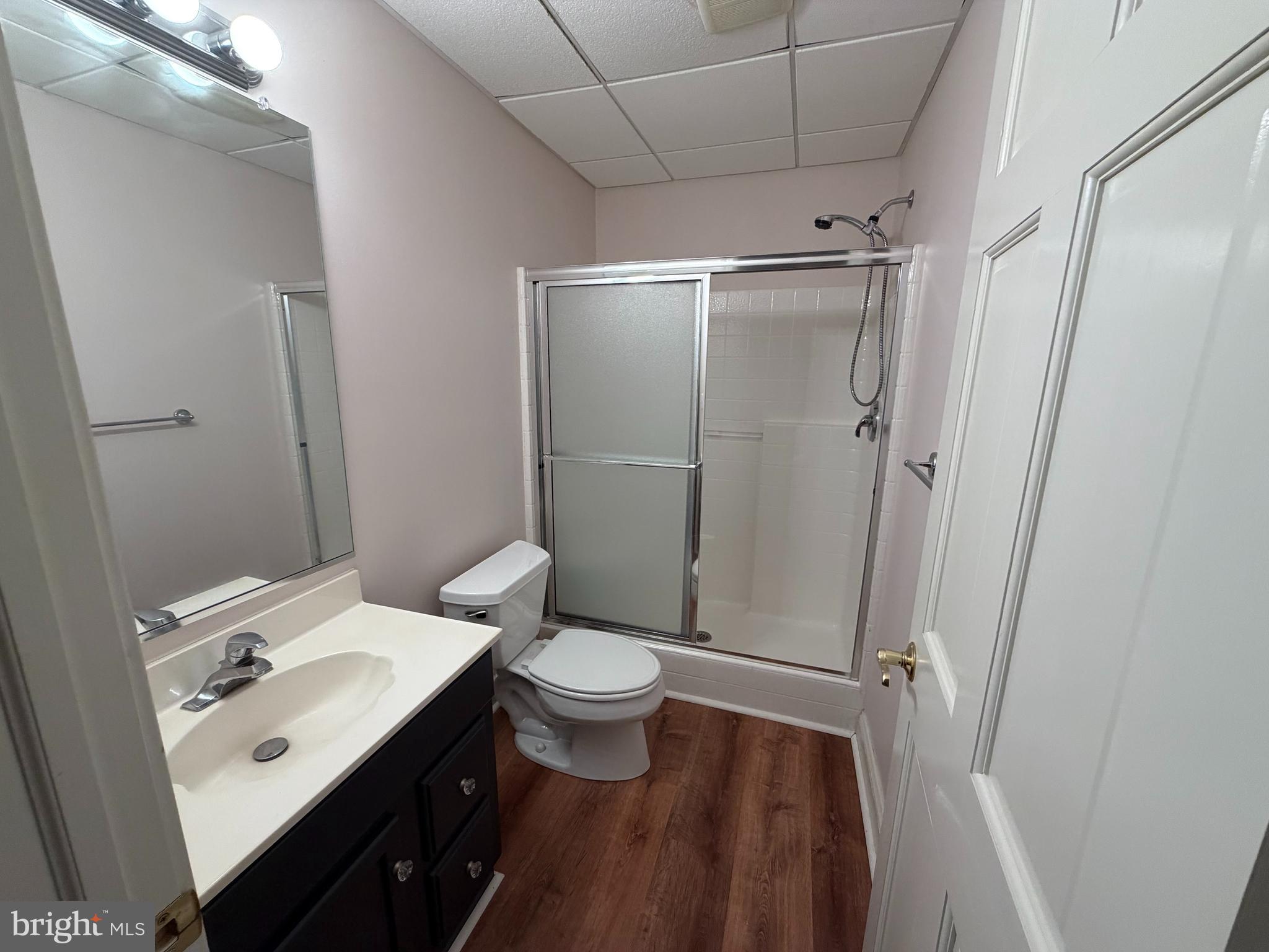 1 Nob Hill Road Wilmington, DE 19808 - Photo 58 of 75 a bathroom with a sink a toilet a mirror and shower