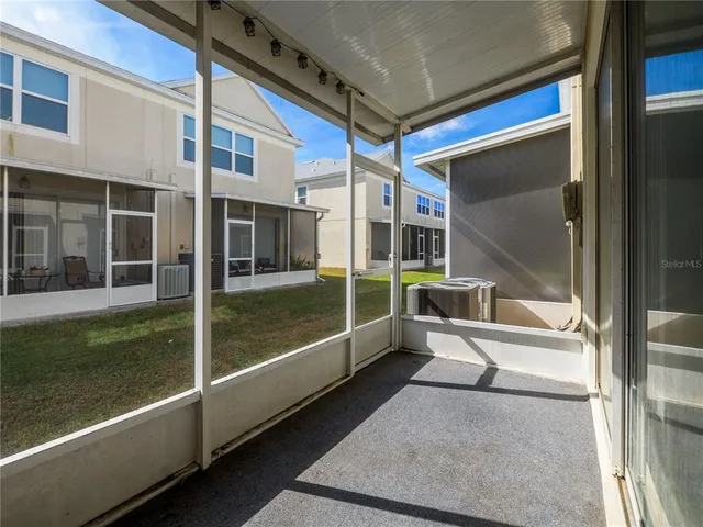 a view of an outdoor space with a swimming pool