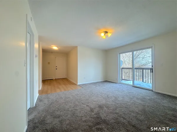 an empty room with a window