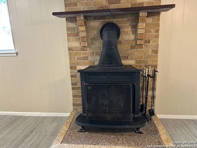 a closeup of a fireplace