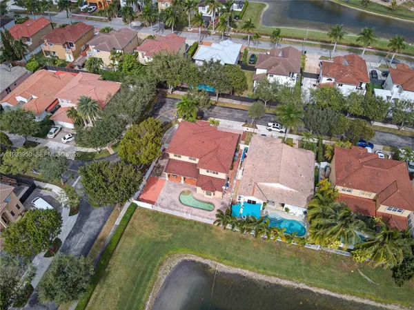 an aerial view of a houses