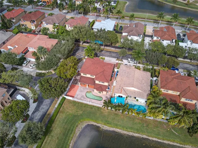 an aerial view of a houses