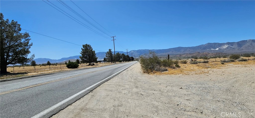 a view of a road with a yard