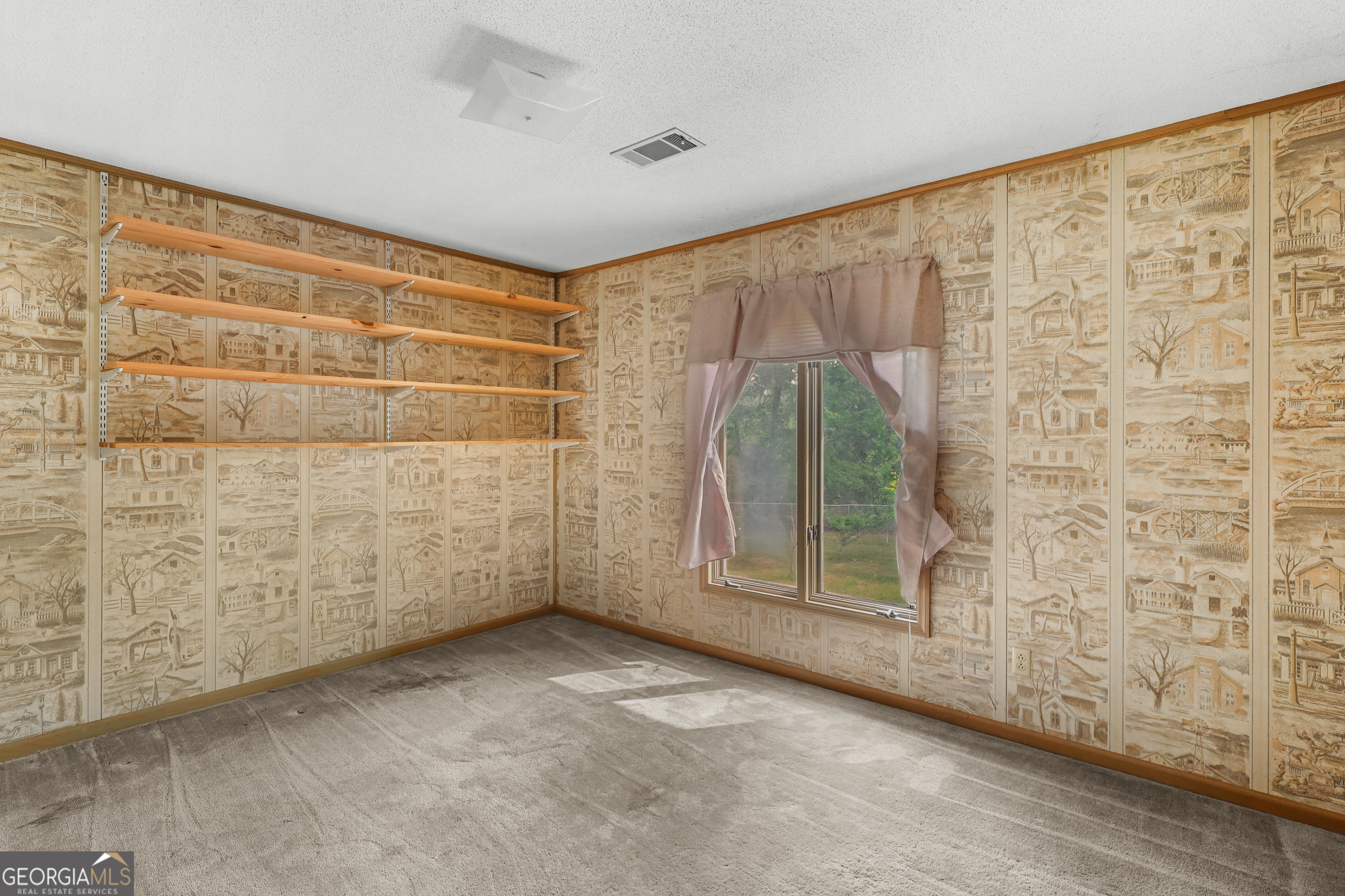 565 Bragg Road Brooklet, GA 30415 - Photo 23 of 44 a view of a room with wooden walls and sliding window