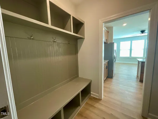 a view of an empty walk in closet