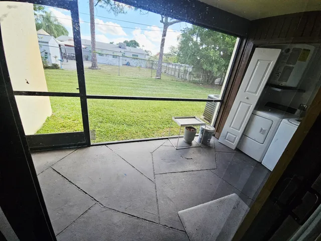 a view of an outdoor space with seating area