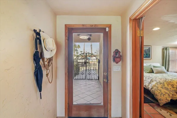 a view of a bedroom from a gallery