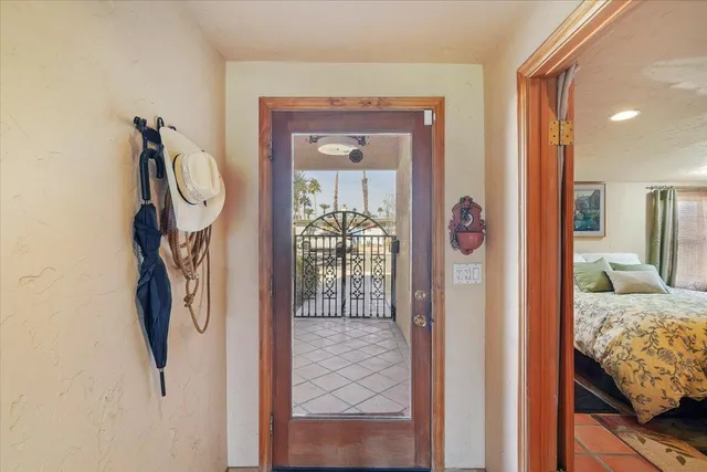 a view of a bedroom from a gallery
