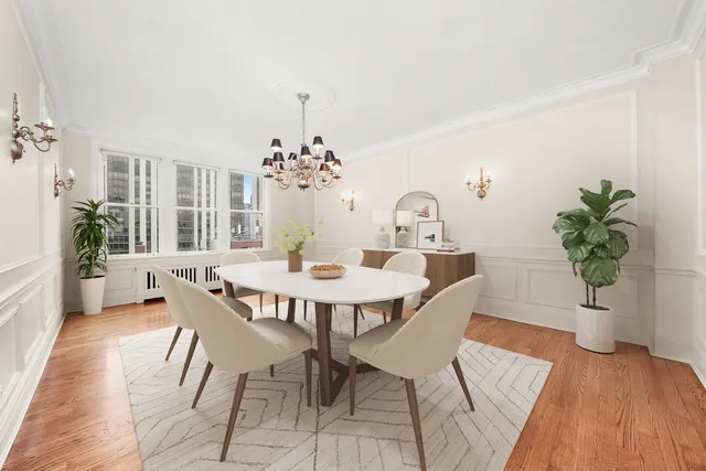 a view of a livingroom with wooden floor