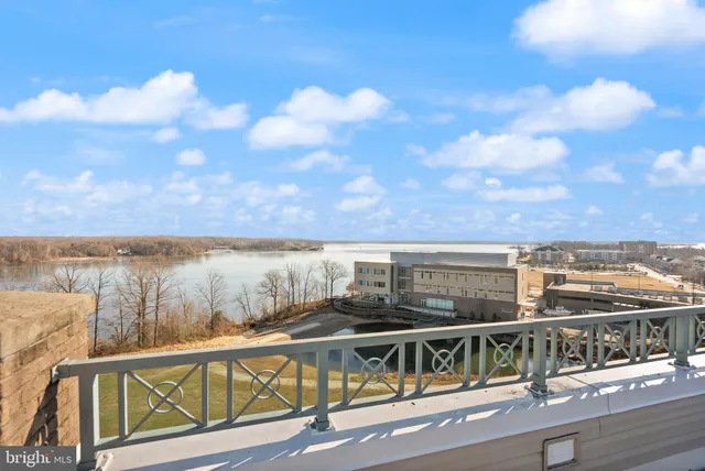 a view of a balcony with city view