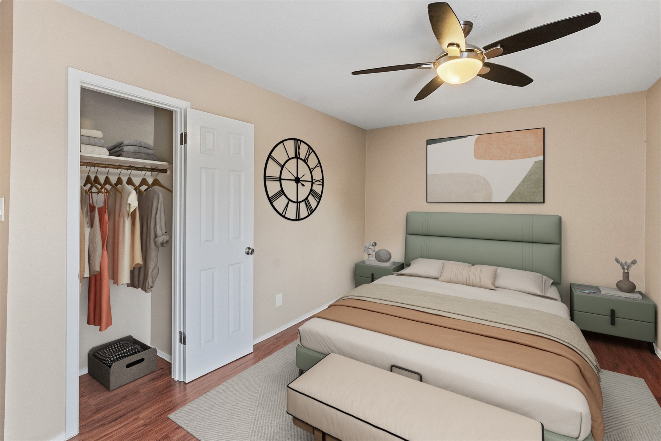 702 Castle Ridge Road, Unit C Austin, TX 78746 - Photo 17 of 36 . Upstairs, two spacious bedrooms provide comfortable accommodations. One bedroom includes a walk-in closet, while the second features access to a private balcony.