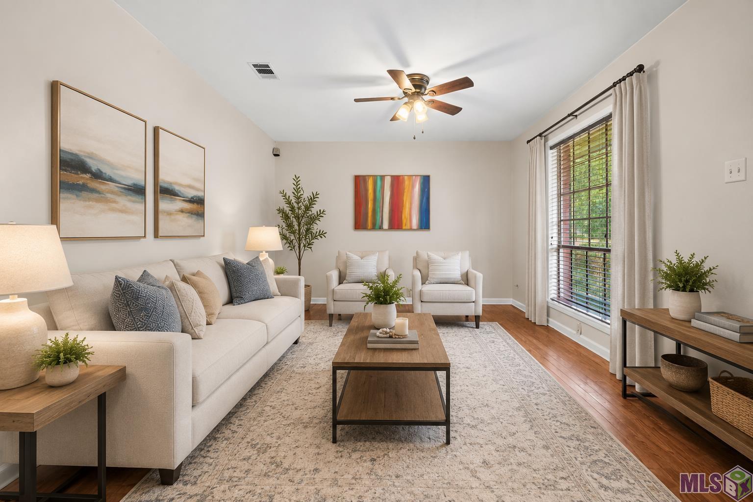Virtual staged living room