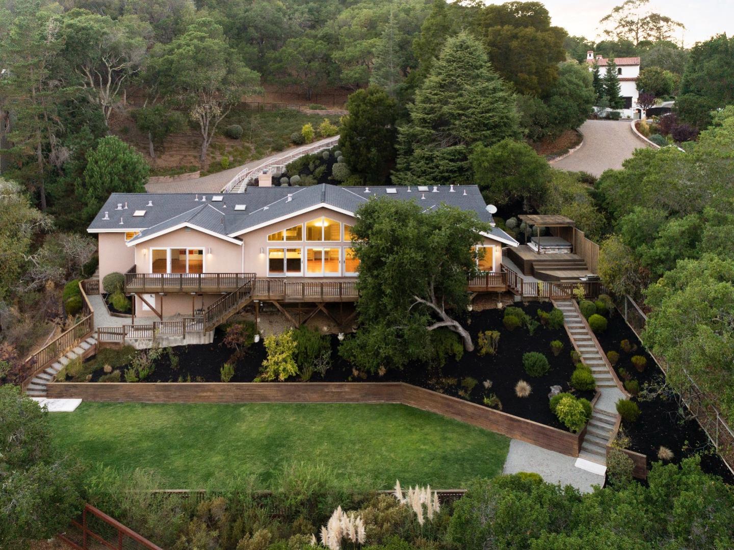 an aerial view of a house