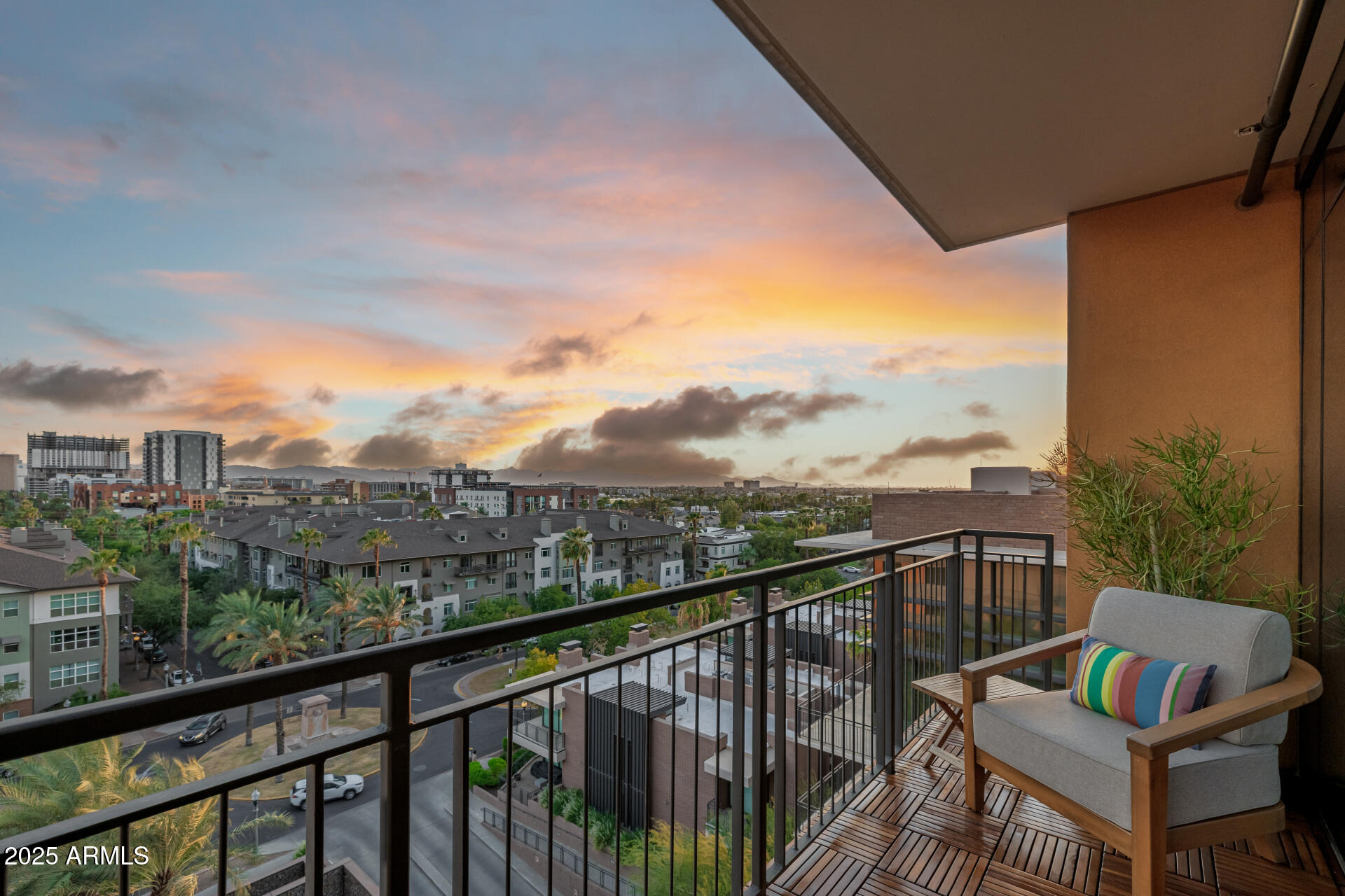200 West Portland Street, Unit 827 Phoenix, AZ 85003 - Photo 82 of 111 a view of a city from a balcony with furniture