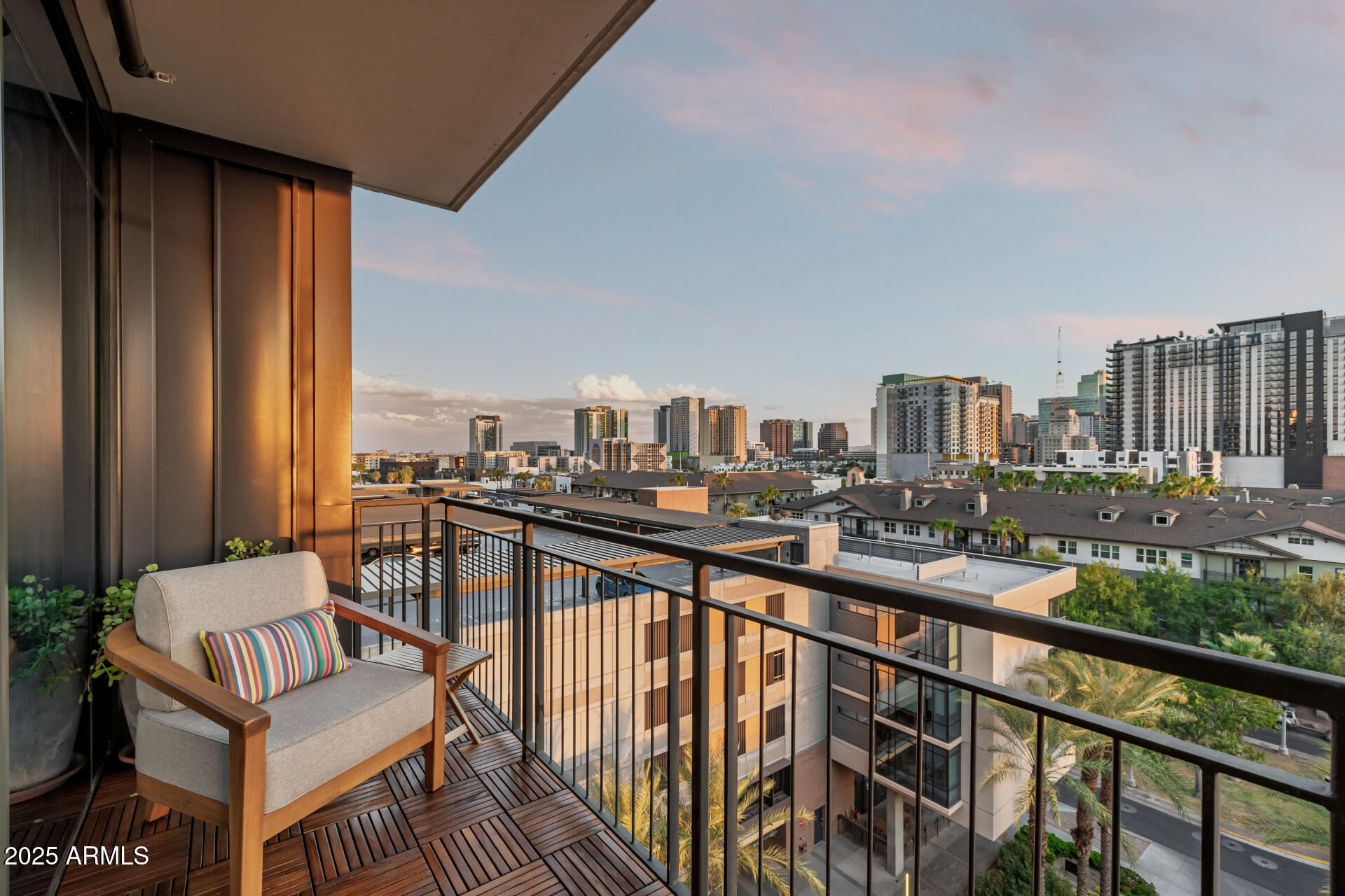200 West Portland Street, Unit 827 Phoenix, AZ 85003 - Photo 83 of 111 a view of a balcony with wooden floor