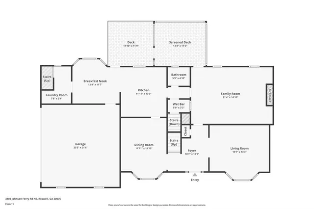 $689,000 | 3402 Johnson Ferry Road Northeast, Roswell, GA 30075
