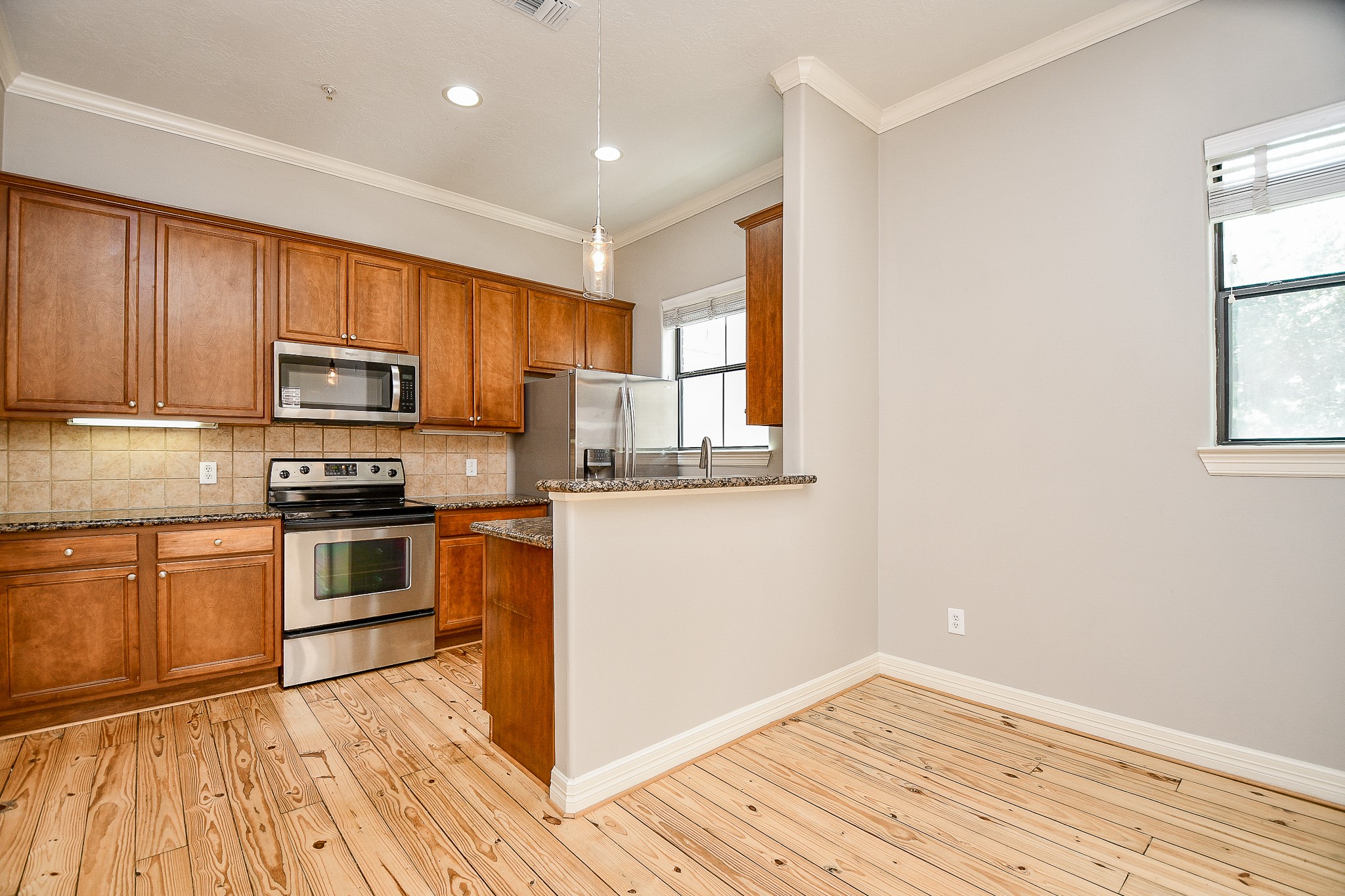 118 McGowen Street, Unit K Houston, TX 77006 - Photo 11 of 32 Open concept style kitchen ample cabinet space pantry granite counters and lots of natural light