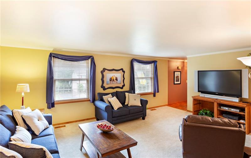 8284 Post Road Allison Park, PA 15101 - Photo 4 of 23 The windows fill this spacious living room with natural light. Larger than it looks at 19x13 feet!