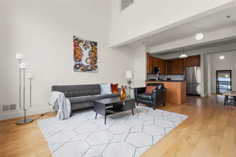 a living room with furniture