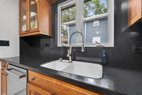 a sink with a window