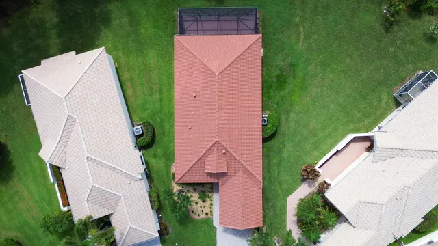 an aerial view of a house