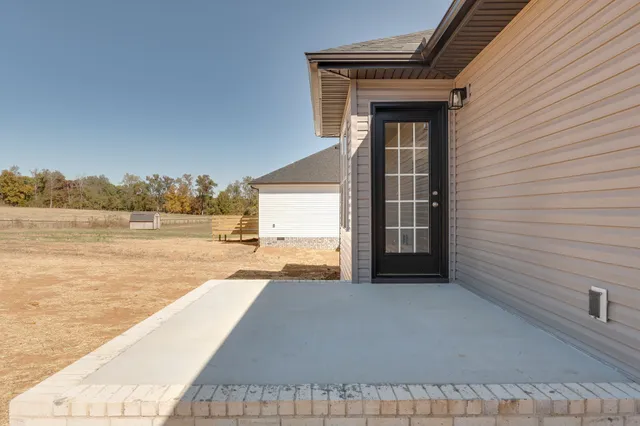 a view of a balcony with an outdoor space
