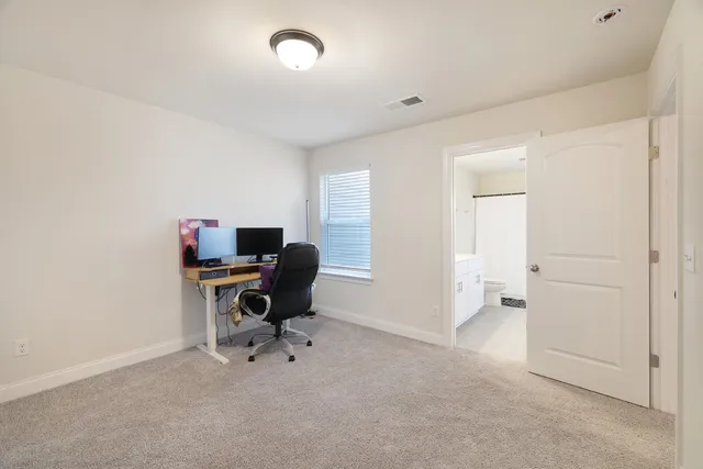 a view of workspace with closet