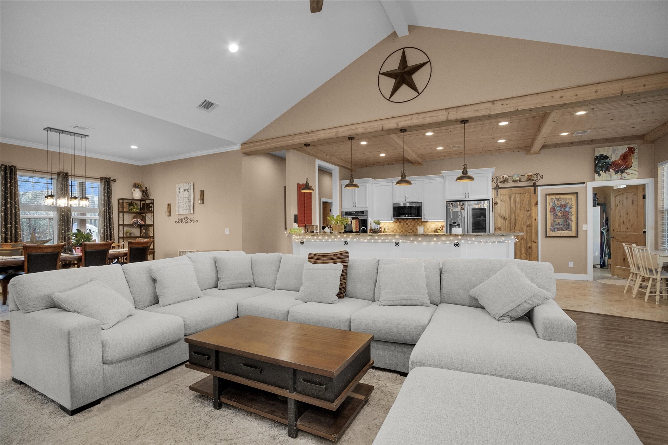 12225 High Fire Road Montgomery, TX 77356 - Photo 15 of 45 a living room with furniture and kitchen view
