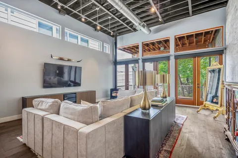 a living room with furniture