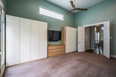 a bathroom with a bathtub and shower