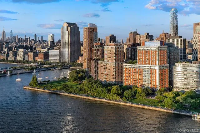 a view of a city with tall buildings