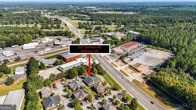 an aerial view of a city