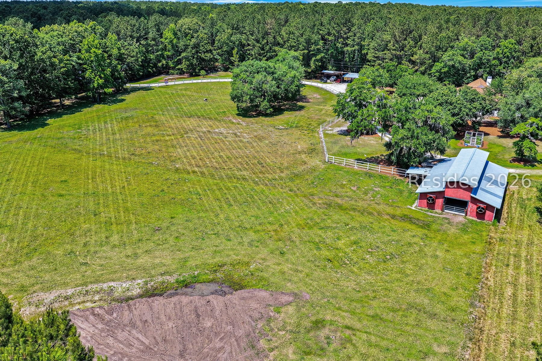 7724 Bees Creek Road Ridgeland, SC 29936 - Photo 5 of 82 Aerial of Pasture and Barn