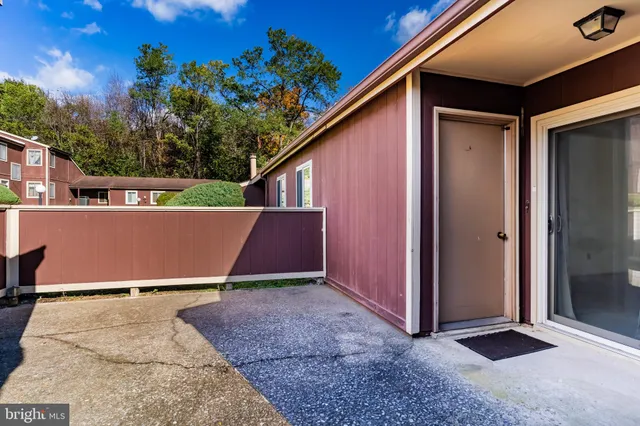 a view of backyard with a large tree