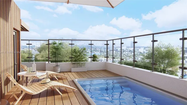 a living room with a large window