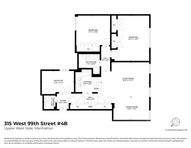 $1,295,000 | 315 West 99th Street, Unit 4B | Upper West Side