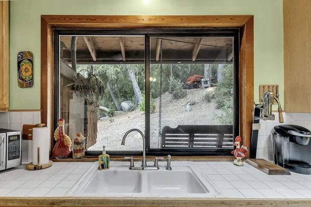 a view of roof deck with seating space