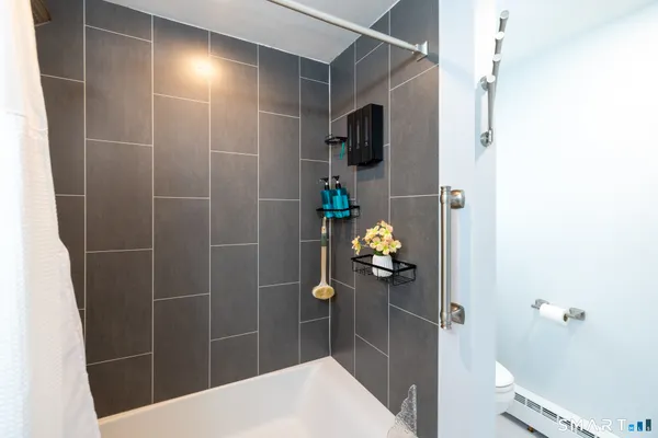a bathroom with a shower