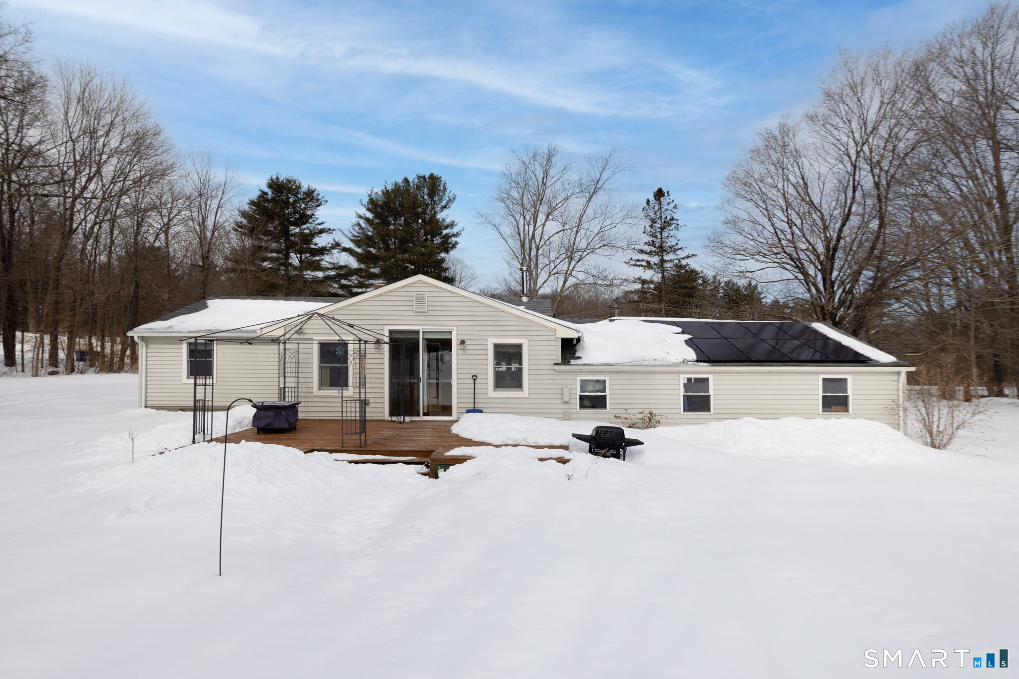 351 Platt Hill Road Winchester, CT 06098 - Photo 32 of 40 a front view of a house with yard covered in snow